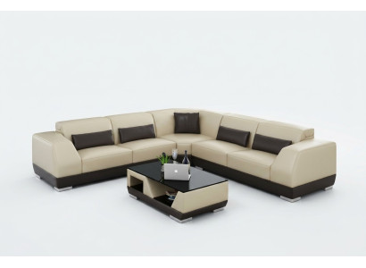 Kůží Sofa s USB žijící krajiny Rohová sedací souprava Design Moderní Pohovka G8024B