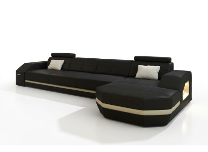 Ledersofa mit USB Wohnlandschaft Ecksofa Eck Garnitur Design Modern Sofa C4011C