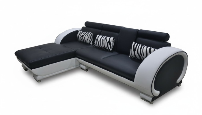 Eck Sofa Leder + USB Eck Garnitur Wohn Ecke Landschaft L Form Polster Neu Design