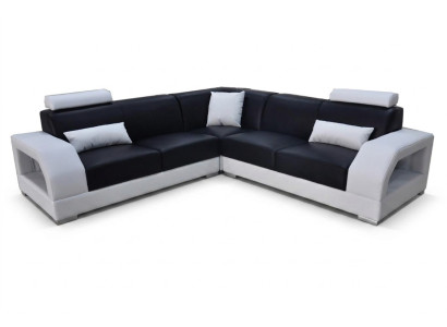 XXL Ecksofa + USB,Leder Wohnlandschaft Garnitur Design Modern Sofa L-Form G8001B