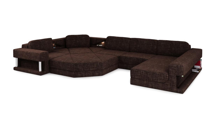 Ecksofa mit USB Polster Textill Design Sofa Garnitur Wohnlandschaft Parlament