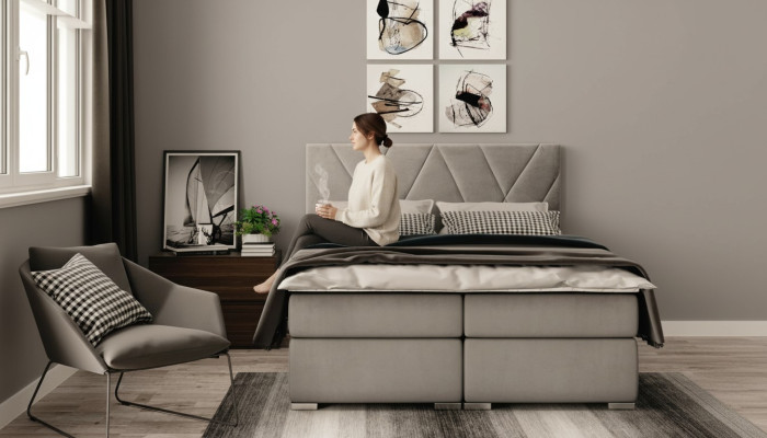 Chesterfield Schlafzimmer Boxspring Bett Doppel Betten Polster Kasten Funktion