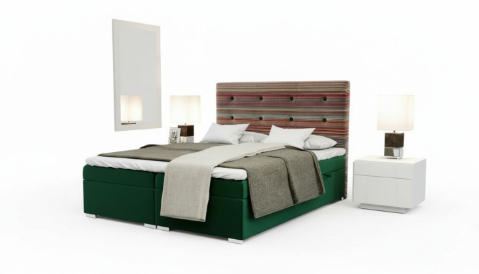 Chesterfield Bett Boxspring Hotel Doppel Komplett Set Topper Matratze Betten Neu