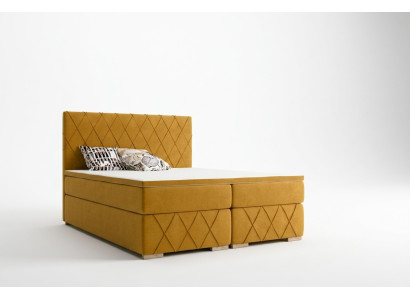 Boxspring Postel Kompletní Set Matrace & Matracový vrchní polštář Luxus Potah 160x200 cm Postele Nové