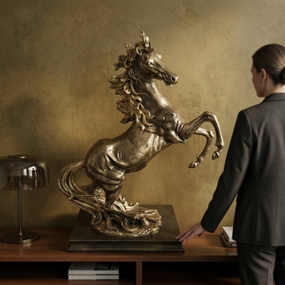 Skulptur pesare Abstrakte Kupfer Farbig Pegasus Pferd Statuen Dekoration Pferde
