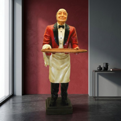 Butler Figur Statue Figuren Statuen Skulptur Restaurant Hotel 180cm Ablage Neu