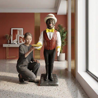 Butler Figur Statue Figuren Statuen Skulptur Restaurant Hotel 95cm Ablage Neu