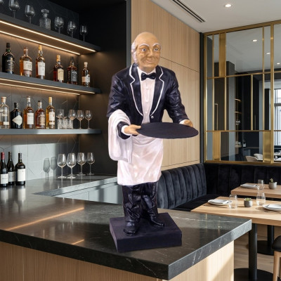 Butler figurka socha figurky sochy skulptura restaurace hotel odkládací číšník nový