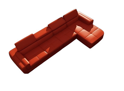 Ecksofa Ledersofa + USB Wohnlandschaft L Form Sofa Polster Sitz Ecke Tettau Rot