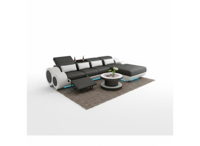 Kůžená pohovka + USB sedací souprava Nová rohová pohovka Dvousedadlová sestava Design Moderní Pohovka G8035H.
