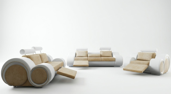 DESIGNÉRSKÁ SOFA+USB SOFAGARNITURA 3/2/1 SEDADLO RELAXA POKOJSKÁ SOFA OBLOŽENÁ TEXTILIÍ