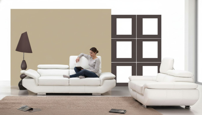 Sofagarnitur mit USB Polster Sofa Sitz Leder Garnitur 3+2 Sitzer Weilrod 