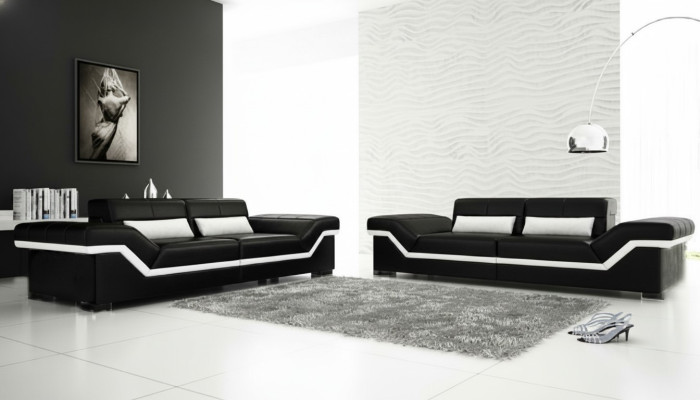 LEDERSOFA SOFA 3+3 SOFA + USB POLSTER LEDER GARNITUR SOFAGARITUR Maßanfertigung