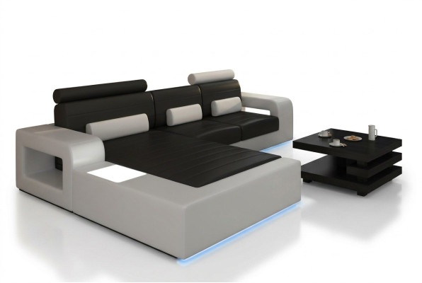 LEDER ECKCOUCH GARNITUR mit USB,LEDERCOUCH Maßanfertigung SOFA GARNITUR ECKSOFA