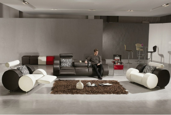 LEDERSOFA LEDER COUCH 3+2+1 mit USB POLSTERGARNITUR DESIGNER SOFA NEU GARNITUR