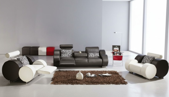 LEDERSOFA LEDER COUCH 3+2+1 mit USB POLSTERGARNITUR DESIGNER SOFA NEU GARNITUR