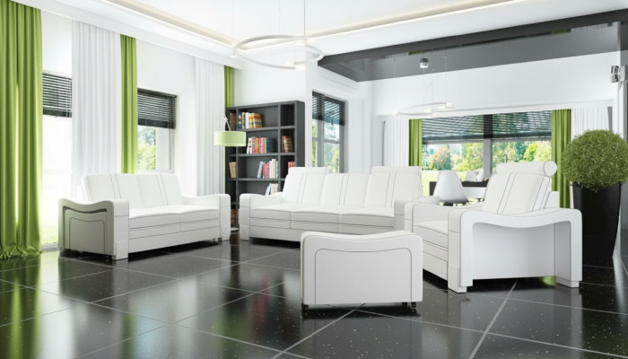 LEDERSOFA 3+2+1 SOFA +USB GARNITUR POLSTERGARNITUR DESIGN SOFA SOFAGARNITUR NEW