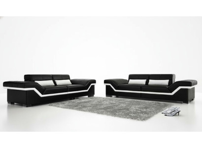 Ledersofa USB Maßanfertigung Sofa 3+3 Sitzer Design Sofa Polster Leder Garnitur