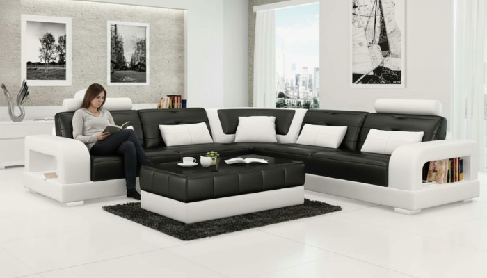 LEDERSOFA SOFA mit USB,ECKSOFA