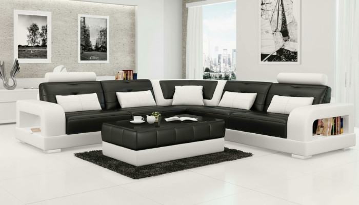 LEDERSOFA SOFA mit USB,ECKSOFA