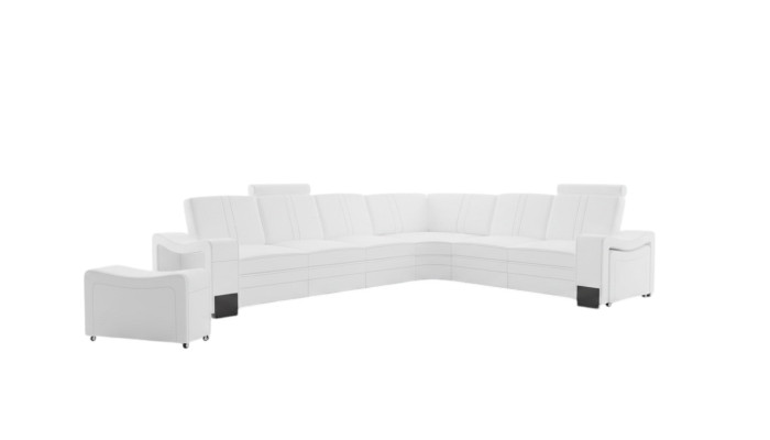 VELKÁ KŘÍŽOVÁ SOFA XXL S ALKOVNOU Z USNÍ MASSANFERTIGUNG LEDER ECKCOUCH GARNITUR S USB