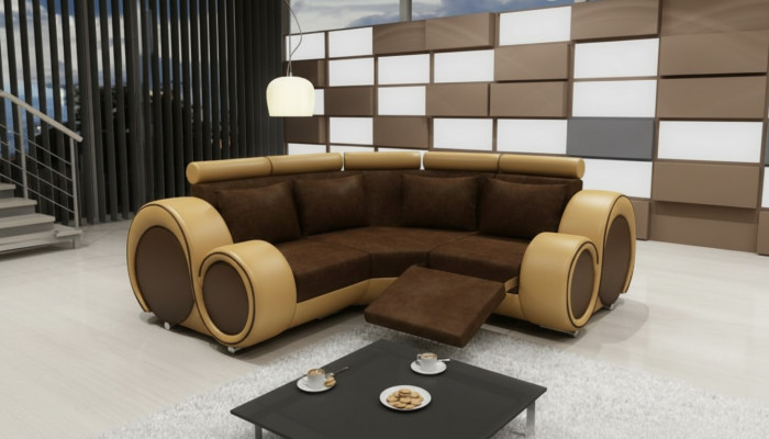 STOFFOVÁ SOFA ODSÁNKY SOFA S FUNKCÍ RELAXACE ROH SOFA Na míru USB