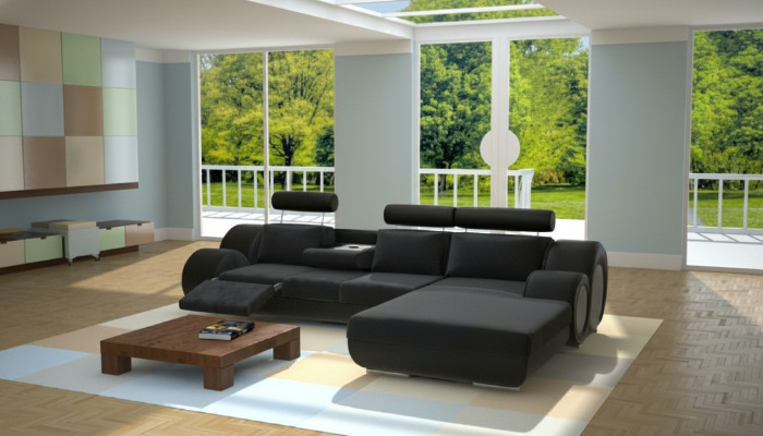 Design Garnitur Wohnlandschaft Eckcouch Couch Sofa Polster Massfertigung USB