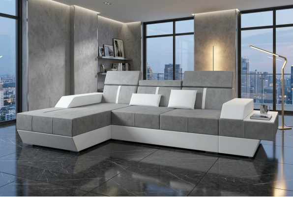 Stoffsofa Ecksofa Textil Stoff Wohnlandschaft Polster Neu Textilsofa Sofa + USB