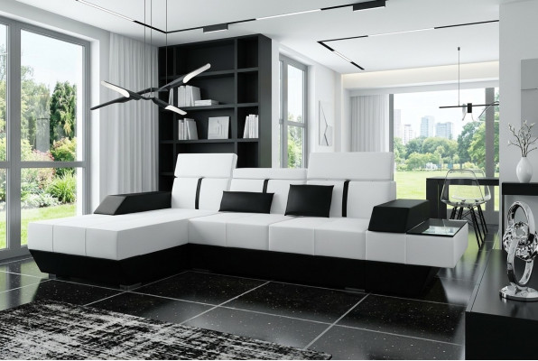 Ledersofa mit USB Sofa Ecksofa Eckcouch Ledercouch Polster Ecke Massanfertigung