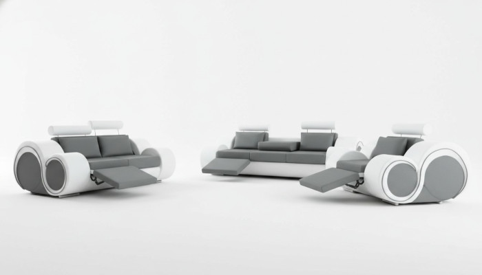 Sofa Polstrování 3+2 sedadla s USB, kožená sedací souprava na míru nová