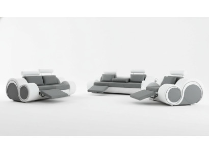 Sofa Polstrování 3+2 sedadla s USB, kožená sedací souprava na míru nová
