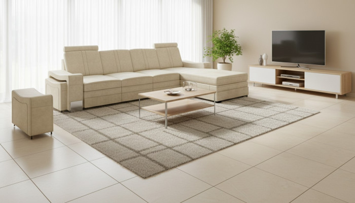 Textilcouch Eckcouch Stoffsofa mit USB Ecksofa Sofa Polster Garnitur Ecke Neu