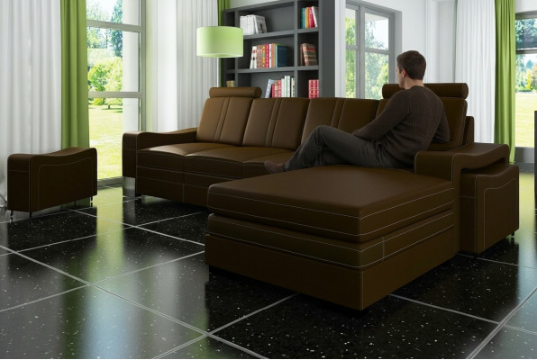 LEDERSOFA WOHNLANDSCHAFT ECKSOFA NEU GARNITUR SOFA XXL LEDERCOUCH mit USB FRANCO