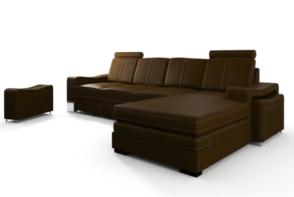 LEDERSOFA WOHNLANDSCHAFT ECKSOFA NEU GARNITUR SOFA XXL LEDERCOUCH mit USB FRANCO