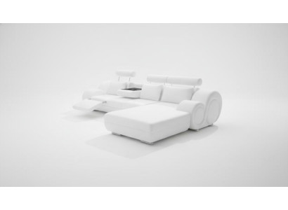 Designer Polster Sofa + USB Ledersofa Wohnlandschaft Ecksofa Garnitur Berlin II