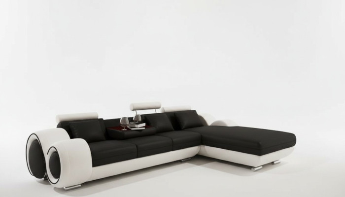 Patentiertes Design Ecksofa Sofa +USB,Polster Leder Ecke Wohnlandschaft BERLIN