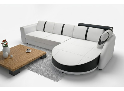 KŮŽOVÁ ROHOVÁ SOFA S FUNKCÍ POSTELE, DESIGNÉRSKÁ SOFA, ROZHODÍVACÍ SOFA, KOŽENÝ ROHOVEC S USB.