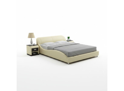 Design Polster Doppel Bett Moderne Betten Schlafzimmer mit USB & Regal 200x210 cm => Designová postel s polštářem, moderní postele do ložnice s USB a policí 200x210 cm
