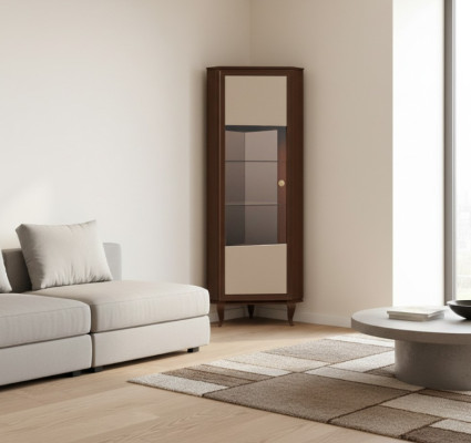 Edler Luxus Schrank Vitrine Glas Klassische Schränke Vitrinen Wohnzimmer Möbel