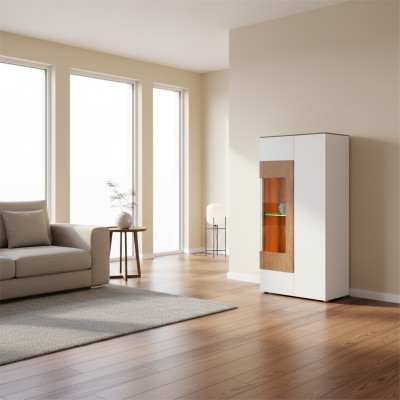 Moderní skleněná vitrína skříň obývací pokoj výloha 1dveřové designové vitríny nové