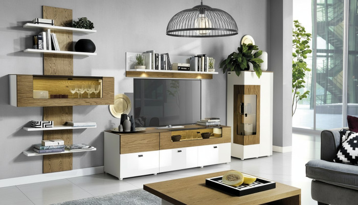 Set Modern Wohnwand Vitrinen Regal Schrank Wohnzimmer Barock Stil