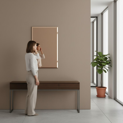 Klasické zrcadlo se dřevěným rámem Nábytek Nové 90x60cm Sklo Rámeček na zeď