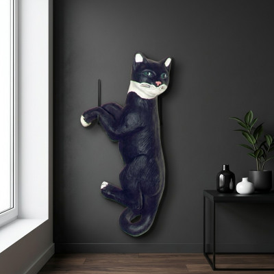 Dekoration Garten Plastik Figuren Handbemalte Figur Statue Katze hängend 60cm