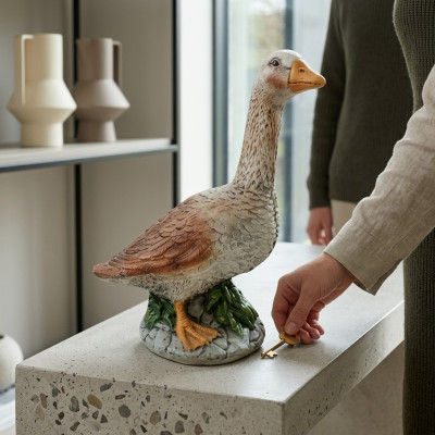 Ente Dekorative Statue Garten Figuren Statuen 44cm Lebensgroß Figur Plastik Neu
