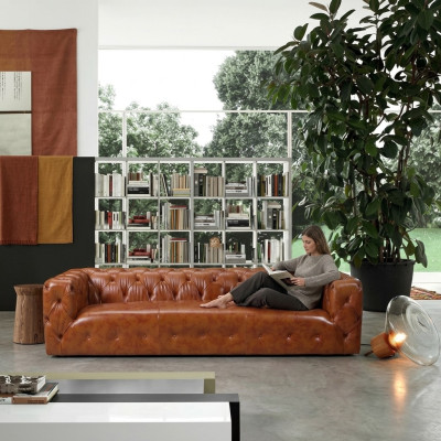Pohovka s lakovanou kůží Big - Sofa Luxury Living Room Seat Upholstery Four-Seater
