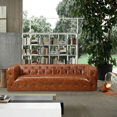 Pohovka s lakovanou kůží Big - Sofa Luxury Living Room Seat Upholstery Four-Seater