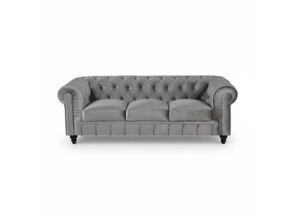 Chesterfield Sofa Couch Polster Stoff Leder Couchen Polster Garnitur 3 Sitzers