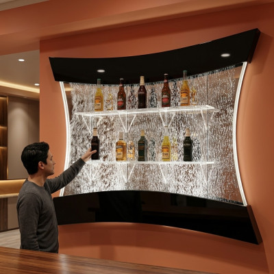 LED Regal Bar Wasser Wand Säule Beleuchtete Deko Wasserwände Bar Theke