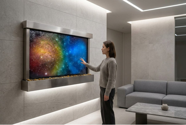 LED Wasserwand Designer Wasser Säulen Wasserfall Bild Rahmen 145x97