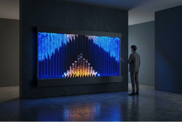 Moderne Trennwand Wasser Wände LED Wasserwand Dekorative Beleuchtete Wand